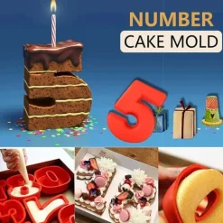 Stor Bakform Silikon Tårtform Siffra Nummer 3