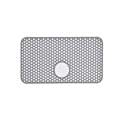 Stor grå diskbänksmatta i silikon med dräneringshål - 66,5x35,5 cm