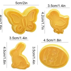 4st/set Plastutskärare Söt Fjäril Kanin Kyckling Påskägg Form Fondant Utskärare Kexkaka Mögel