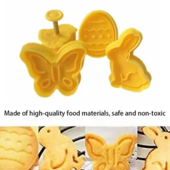 4st/set Plastutskärare Söt Fjäril Kanin Kyckling Påskägg Form Fondant Utskärare Kexkaka Mögel