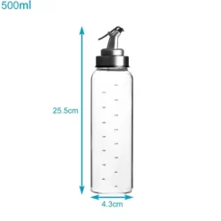 2-stycken multifunktionella oljedispenser Vinäger- och oljeflaskor av glas med 450 ml fyllnadskapacitet - För att hälla upp portioner utan att spilla | CDON