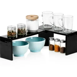 Svart hörnhylla för kök 47x32x15,5 cm