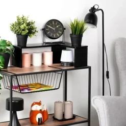 Svart hörnhylla för kök 47x32x15,5 cm