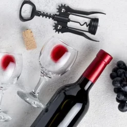 Svart metall korkskruv vinflasköppnare Traditionell