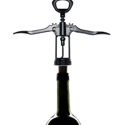 Svart metall korkskruv vinflasköppnare Traditionell