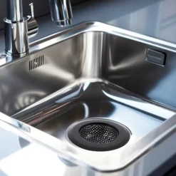 Svart sil i stål för diskho 11,5 cm