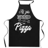 Svart tryckt förkläde kök All you NEED IS LOVE PIZZA herr dam