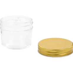Syltburkar i glas med guldfärgade lock - 96 st | Volym: 110 ml | Färg: Glas med guldlock