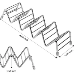 Tacohållare Set med 2, Premium Tacoställ i rostfritt stål för barn, hårda eller mjuka tacos