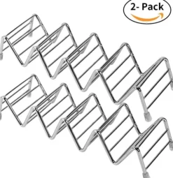 Tacoställ i rostfritt stål 4/5 tacos, tacoställ, tortillaställ för mjuka och hårda tacos i food truck-stil, lämplig för grill och ugn - Diskmaskinssä | CDON