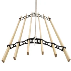 Takhängd Tvättställning - Svart - 1,5 m | Torkställning i Trä Torkhiss Takmonterad Snedtak Horisontellt Tak Hängande Modern Design Stilren Svart Beige | CDON