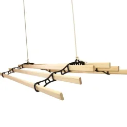 Takhängd Tvättställning - Svart - 1,5 m | Torkställning i Trä Torkhiss Takmonterad Snedtak Horisontellt Tak Hängande Modern Design Stilren Svart Beige | CDON