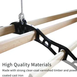 Takhängd Tvättställning - Svart - 1,5 m | Torkställning i Trä Torkhiss Takmonterad Snedtak Horisontellt Tak Hängande Modern Design Stilren Svart Beige | CDON