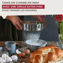 Tamis av rostfritt stål extra fin 18 cm i diameter Fackelmann Basic