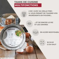 Tamis av rostfritt stål extra fin 18 cm i diameter Fackelmann Basic