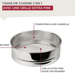Tamis av rostfritt stål extra fin 18 cm i diameter Fackelmann Basic