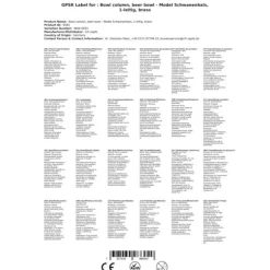 tapptorn, svanhalsmodell, 1-radig, mässing