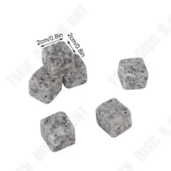 TD® 6 grå, svart och vit granit falska isbitar för whiskyformade iskuber Alternativ återanvändbar förvaringslösning