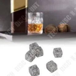 TD® 6 grå, svart och vit granit falska isbitar för whiskyformade iskuber Alternativ återanvändbar förvaringslösning