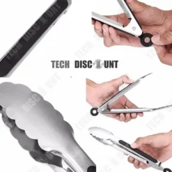 TD® Brödtång Köksförsörjning 12 tums rostfritt stål Kök Halkfritt handtag Grill Multifunktionsmatverktygsredskap