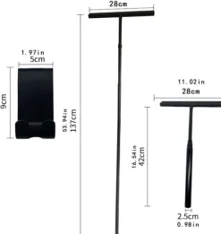 Teleskopisk gummiskrapa för glas, rent vatten, fönsterputsare för skjutdörr, 28 cm