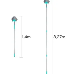 Teleskopisk kvast för damm och spindelnät, triangulär, 140-327 cm
