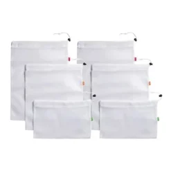 Återanvändbar väska - Set med 6 väskor - Självlåsande stängning - PET-material