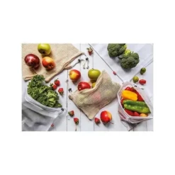 Återanvändbar väska - Set med 6 väskor - Självlåsande stängning - PET-material