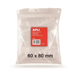 Återförslutbara plastpåsar - APLI - 60 x 80 mm - PE 50µ - Pack med 100 - Hygieniska