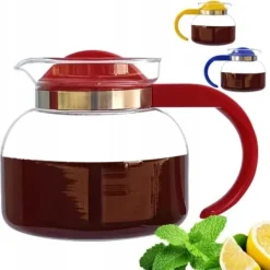 TERMISIL GLASKANNA 1,3L FÖR KAFFE, TE, ÖRTER, KAYA, VÄRMETÅLIG, POLSK