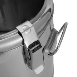 Termobehållare för mat - Rund termo-hink - 10 l - Metall - Isolerad för varmhållning - Ljusgrå