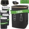 Återvinningsbehållare, 160L kapacitet, vattentåligt material,svart, 160L