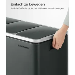 Återvinningsbehållare, 61x34x55.5 cm, Grå