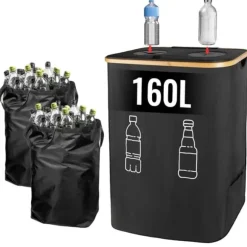 Återvinningsflaskinsamlaren, Stor Kapacitet, Lätt Underhåll,Svart