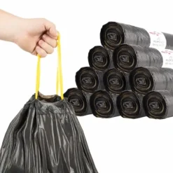 The Living Store Avfallspåsar med dragsnöre 250 st svart 35 L - Soppåsar