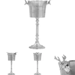 The Living Store Champagnekylare massiv aluminium 39x29x71 cm silver - Skulpturer & statyer