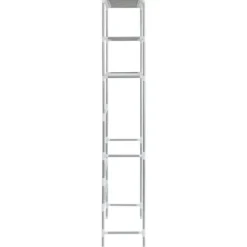 The Living Store Hylla för tvättmaskin med 3 hyllplan silver 69x28x169 cm - Handdukshängare