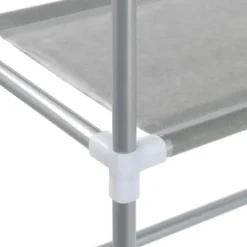 The Living Store Hylla för tvättmaskin med 3 hyllplan silver 69x28x169 cm - Handdukshängare