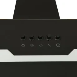 The Living Store Köksfläkt 60 cm stål och härdat glas svart - Köksfläktar