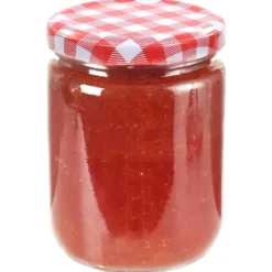 The Living Store Syltburkar i glas med vita och röda lock 48 st 230 ml - Honungsburkar