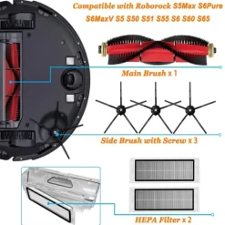 Tillbehör Xiaomi Roborock S5 Max/S50/S51/S55/S5/S60/S65/S6/S6 Pure/S6 MAXV 8 delar