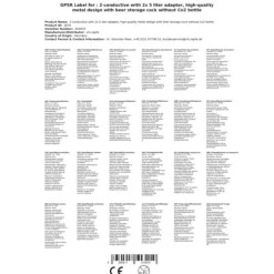 Tillbehörspaket för Kontakt 2 rader med 2 x 5 liter adapter, högkvalitativ metall med Ölkran utan CO2-flaskan