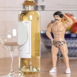 Tire-Bouchon Man Muskelman Mustasch 20cm Ovanlig och Original Design Tillbehör för Apéro Rolig och Designad