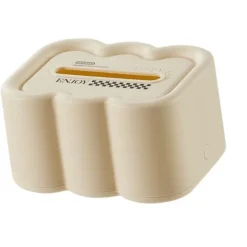 Tissue Box Cover Molnform Multifunktionell Plast Dekorativ Tissue Box Hållare för Vardagsrum Matbord Vit Botten