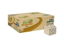 Toalettpapper Econatural i lös ark 2-lag genbrug 10x21 cm,40 pk x 210 stk/krt