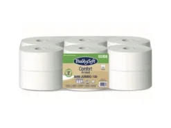Toalettpapper, Jumbo, BulkySoft Comfort, Mini, 2 lager, mjukpapper, vit 95 mm x 130,00 m, Förpackning med 40 rullar