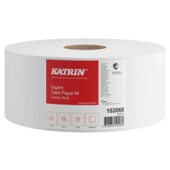 Toalettpapper Katrin Gigant Jumo M vit 1-lagers Ø23,5 cm 435 m Operforerad - (6 rullar per kartong)