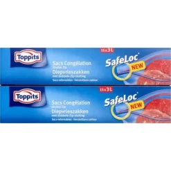 Toppits Safeloc Zip fryspåsar 3L 15 stycken