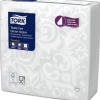 Tork Tork - Servetter av imitationstyg, festservetter, extra mjuka, 1-lagers, premium - Vit