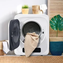 Torktumlare 3–4 kg i rostfritt stål, 850 W med flerfiltersystem, 6 program och överhettningsskydd (väggmonterad)